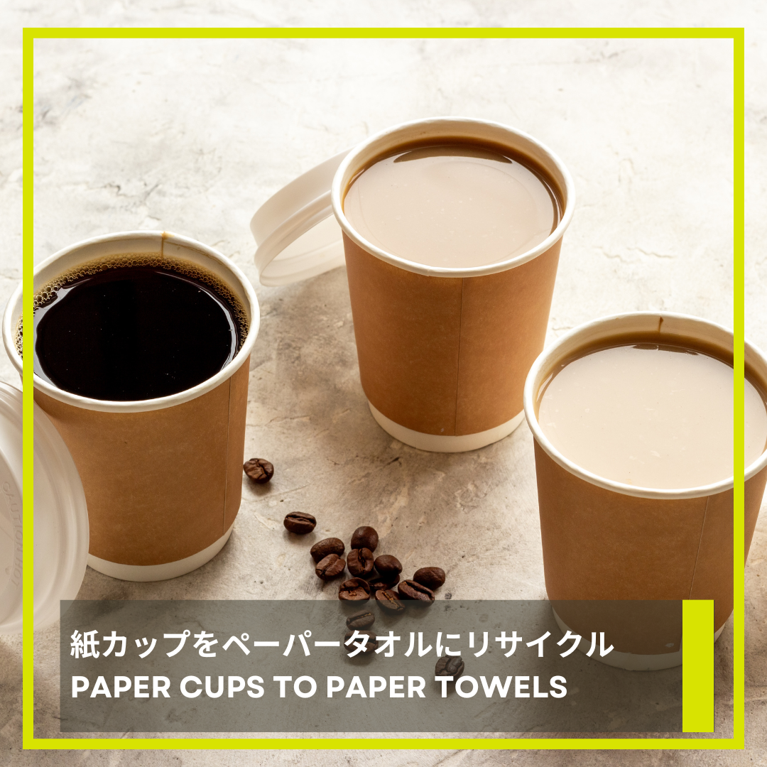 紙カップをペーパータオルにリサイクル