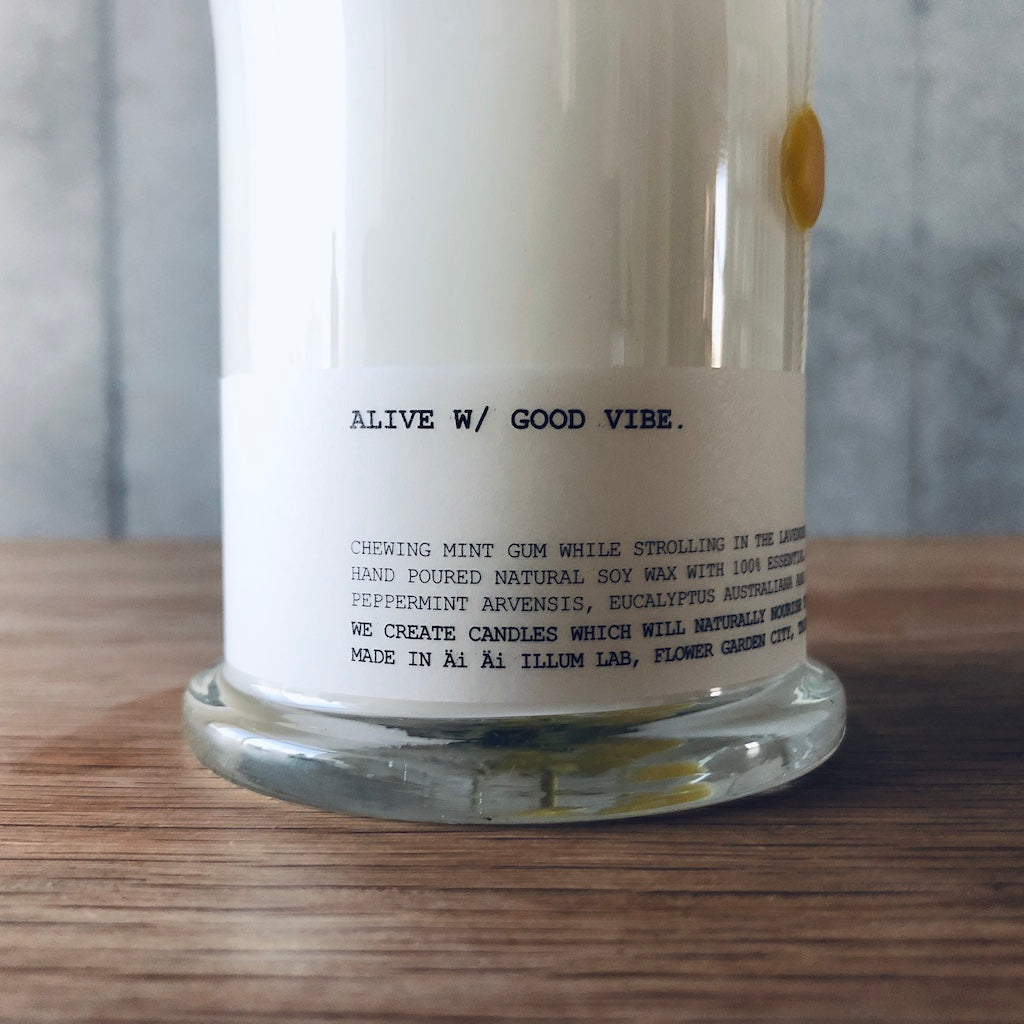 キャンドル - 01 ALIVE W/GOOD VIBE 150g - Borderless Creations