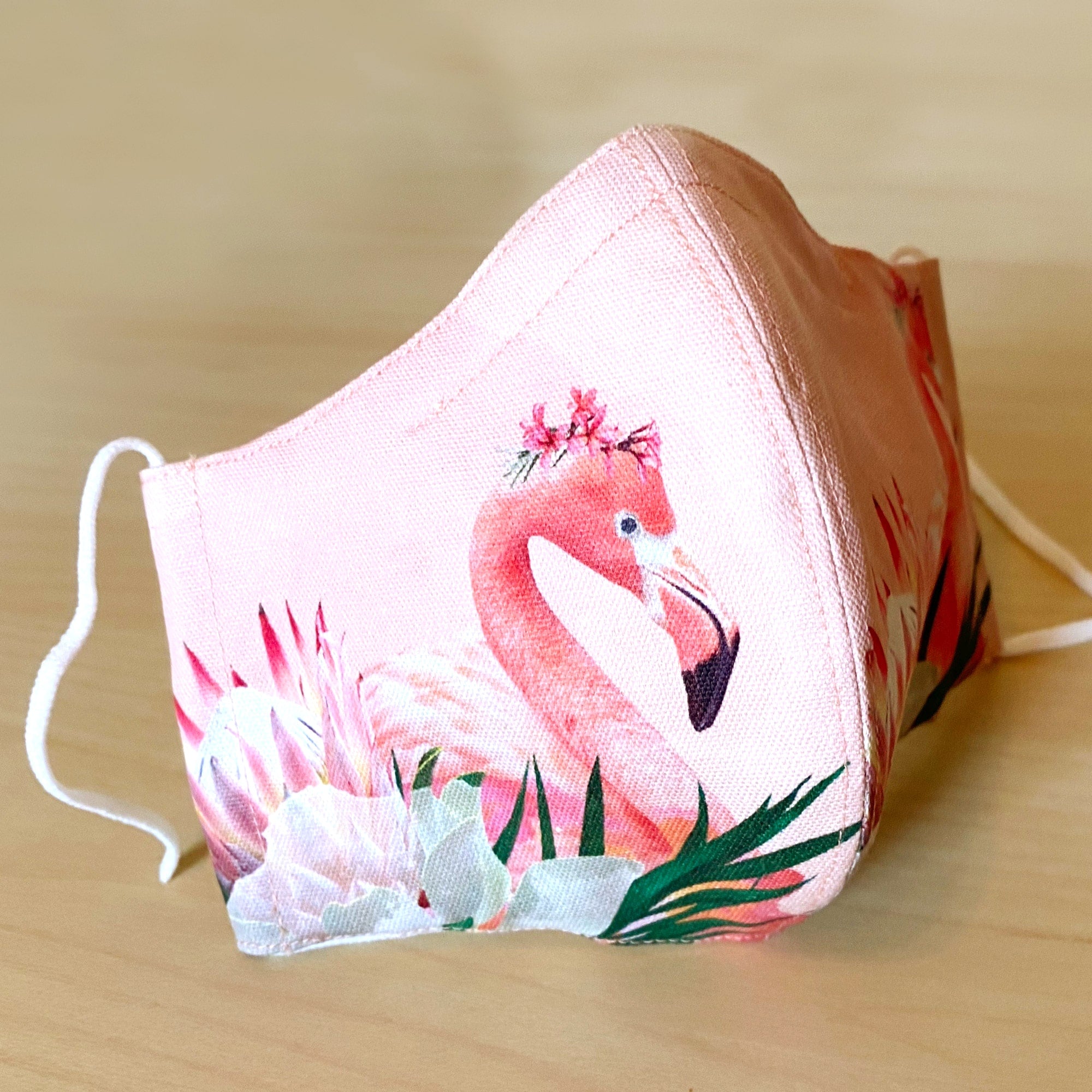 ハッピーアートマスク - FLORAL FLAMINGO - Borderless Creations