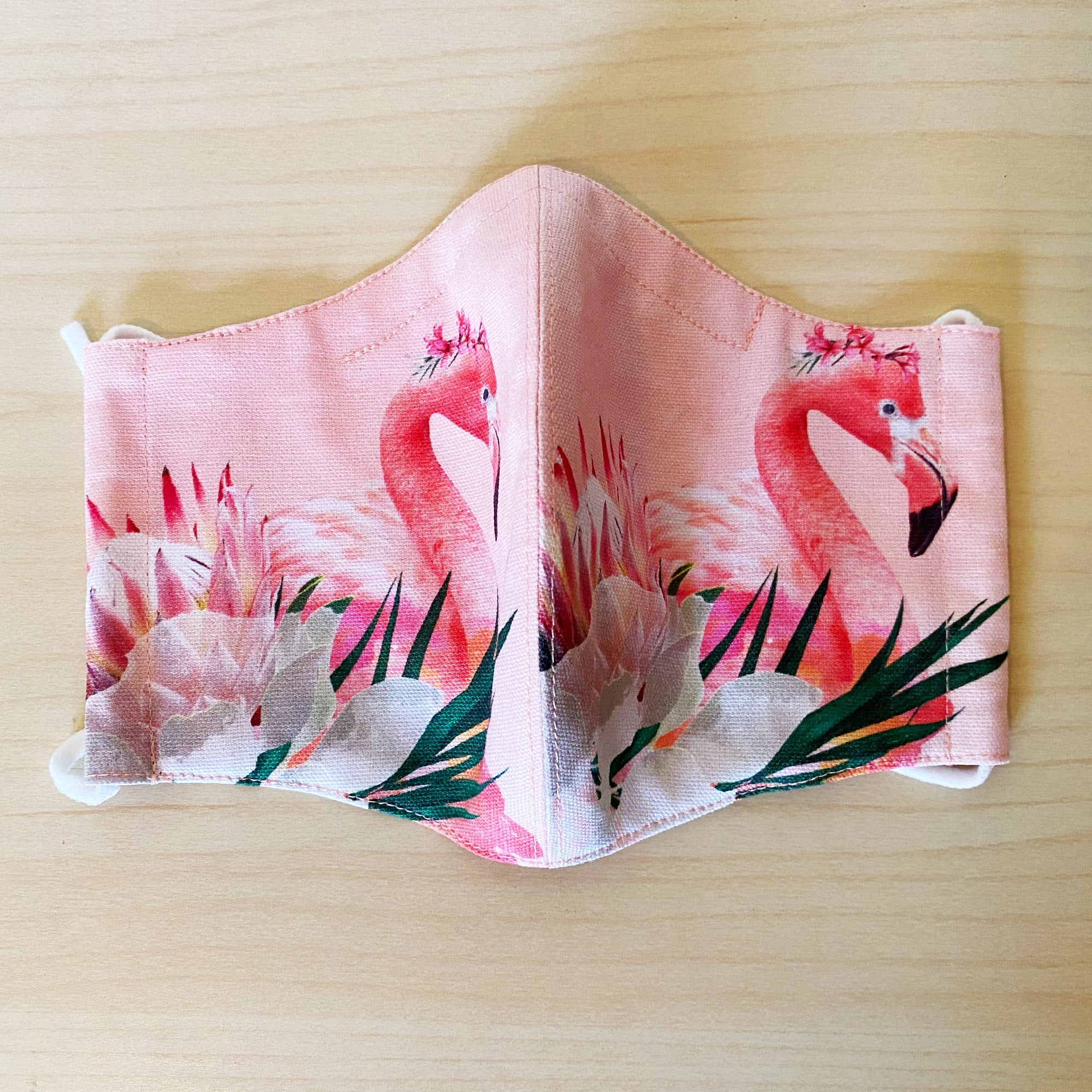 ハッピーアートマスク - FLORAL FLAMINGO - Borderless Creations