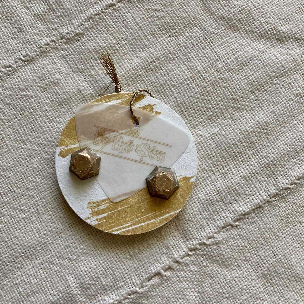 AROMA STONE HEXAGON (MIDDLE) - GOLD BLUE - Borderless Creations