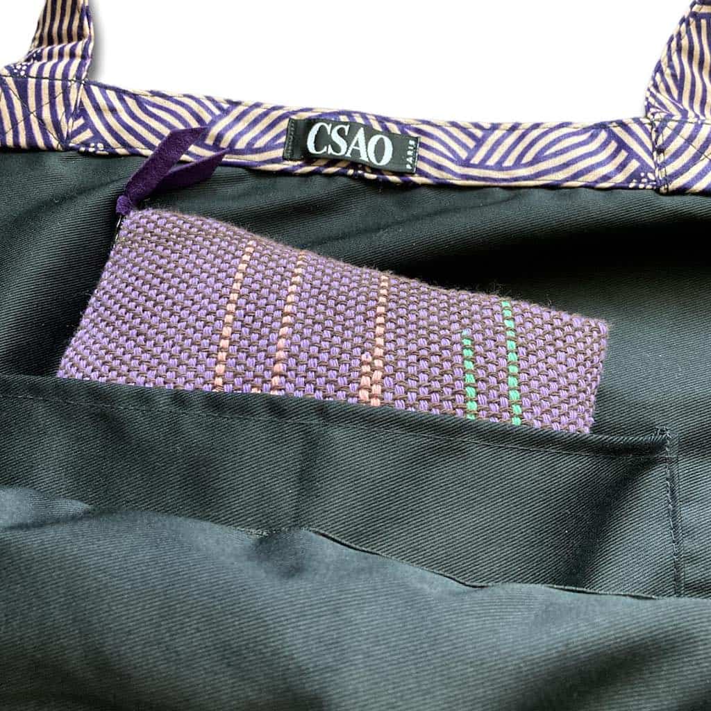 刺繍入りバッグ - PURPLE/BROWN - Borderless Creations