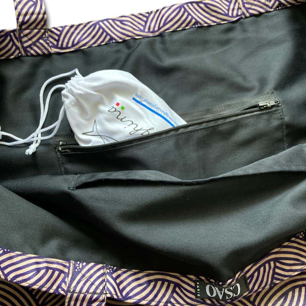 刺繍入りバッグ - PURPLE/BROWN - Borderless Creations