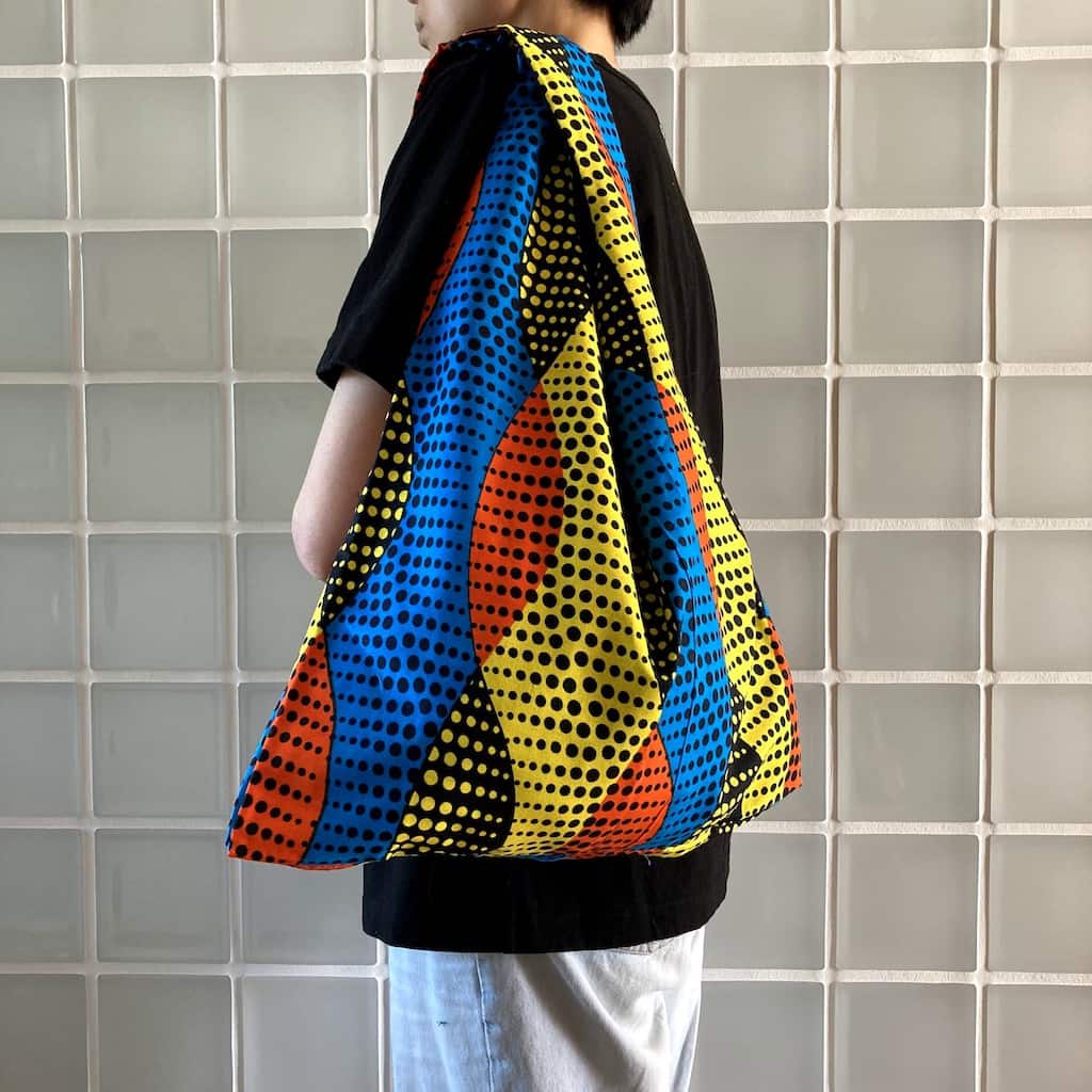 ワックスプリントバッグ - BLUE/YELLOW/ORANGE - Borderless Creations