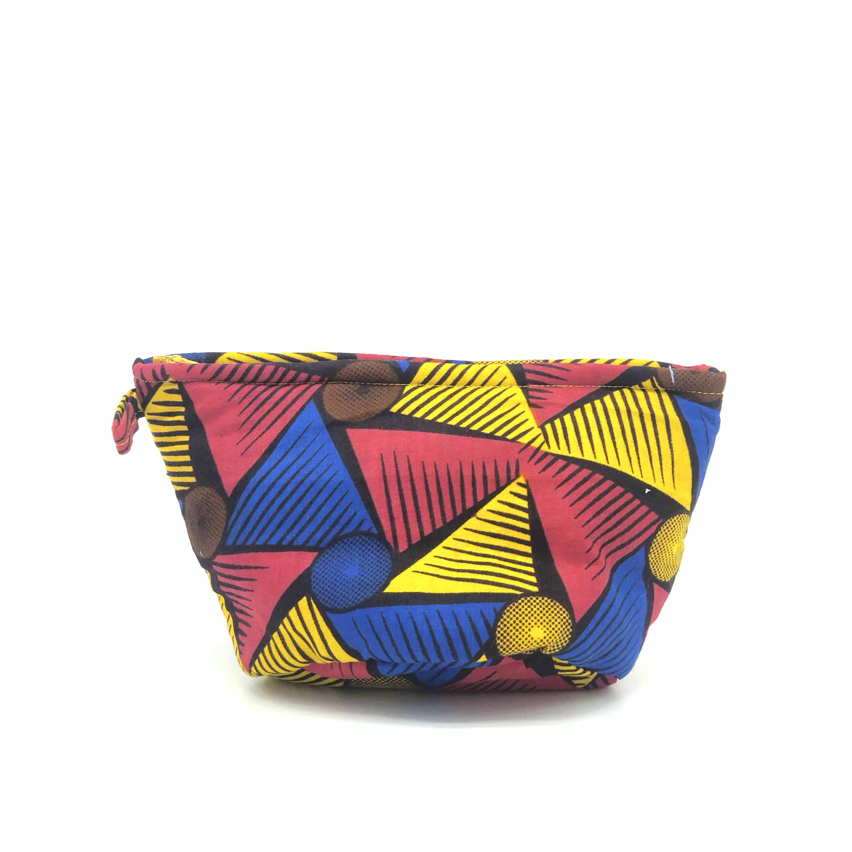 ワックスプリントポーチ - BLUE/RED/YELLOW - Borderless Creations