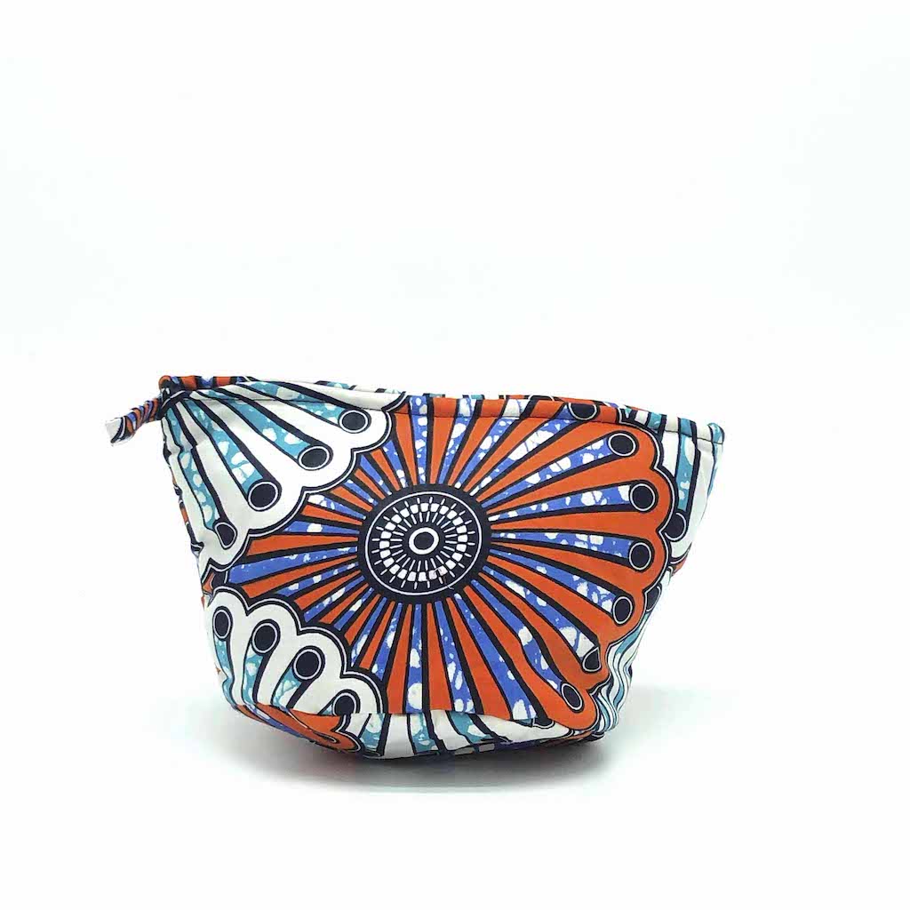 ワックスプリントポーチ - LIGHT BLUE/BLUE/RED - Borderless Creations