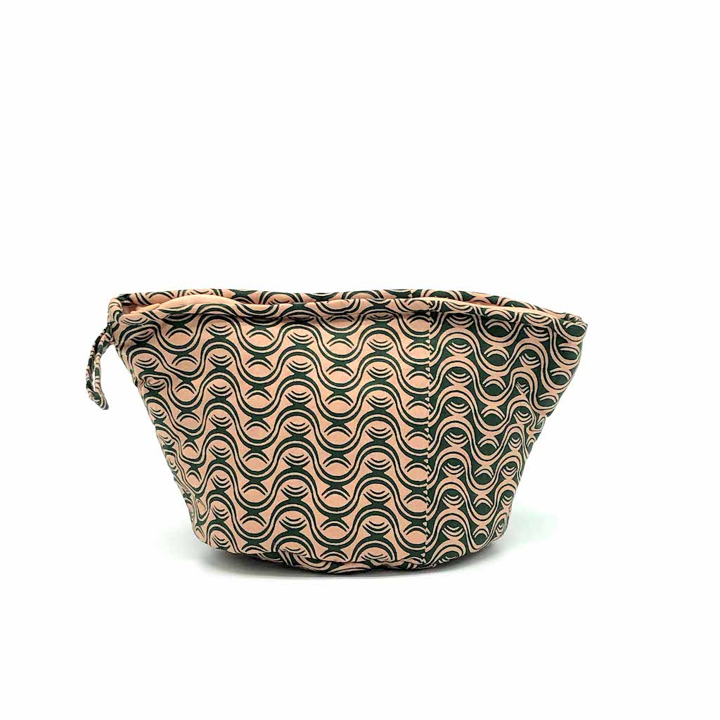 ワックスプリントポーチ - PINK/GREEN - Borderless Creations