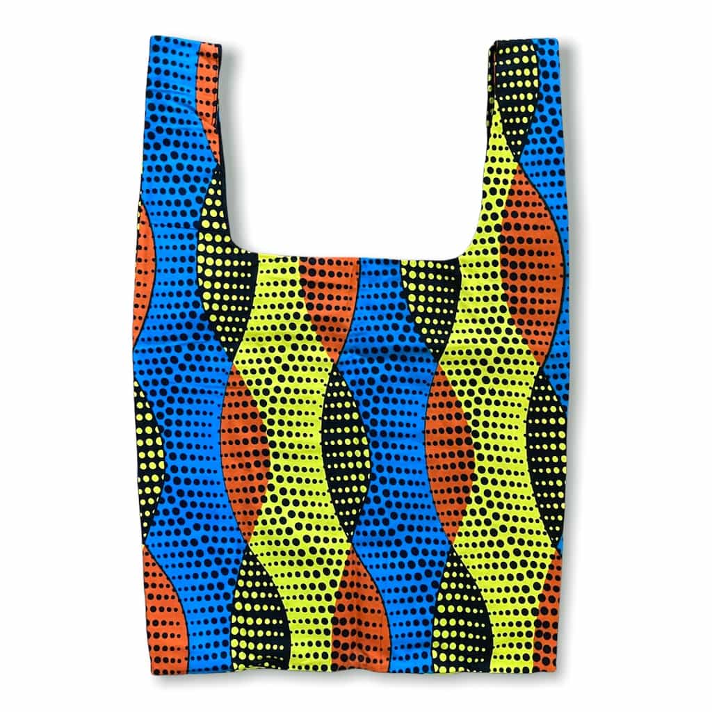 ワックスプリントバッグ - BLUE/YELLOW/ORANGE - Borderless Creations