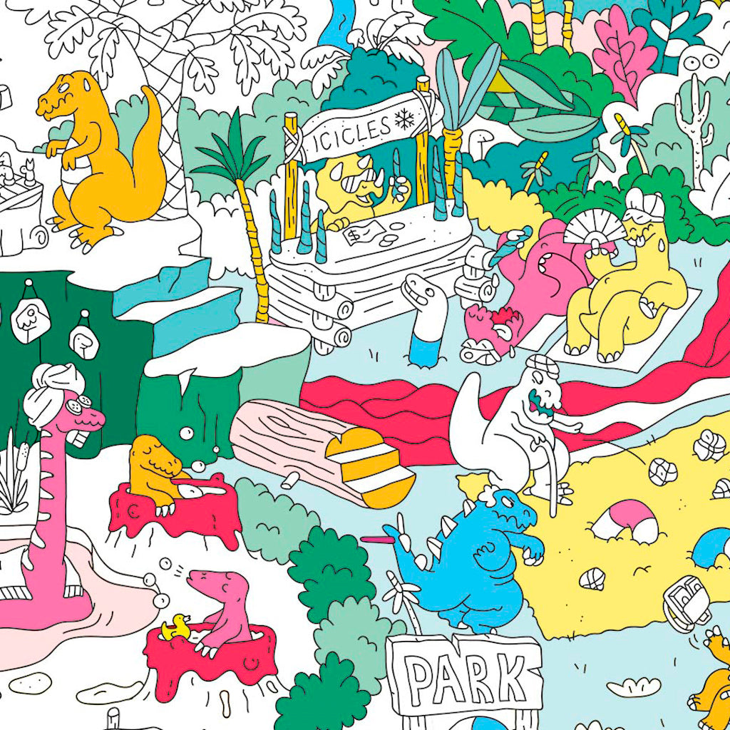 大きい塗り絵ポスター - DINO - Borderless Creations