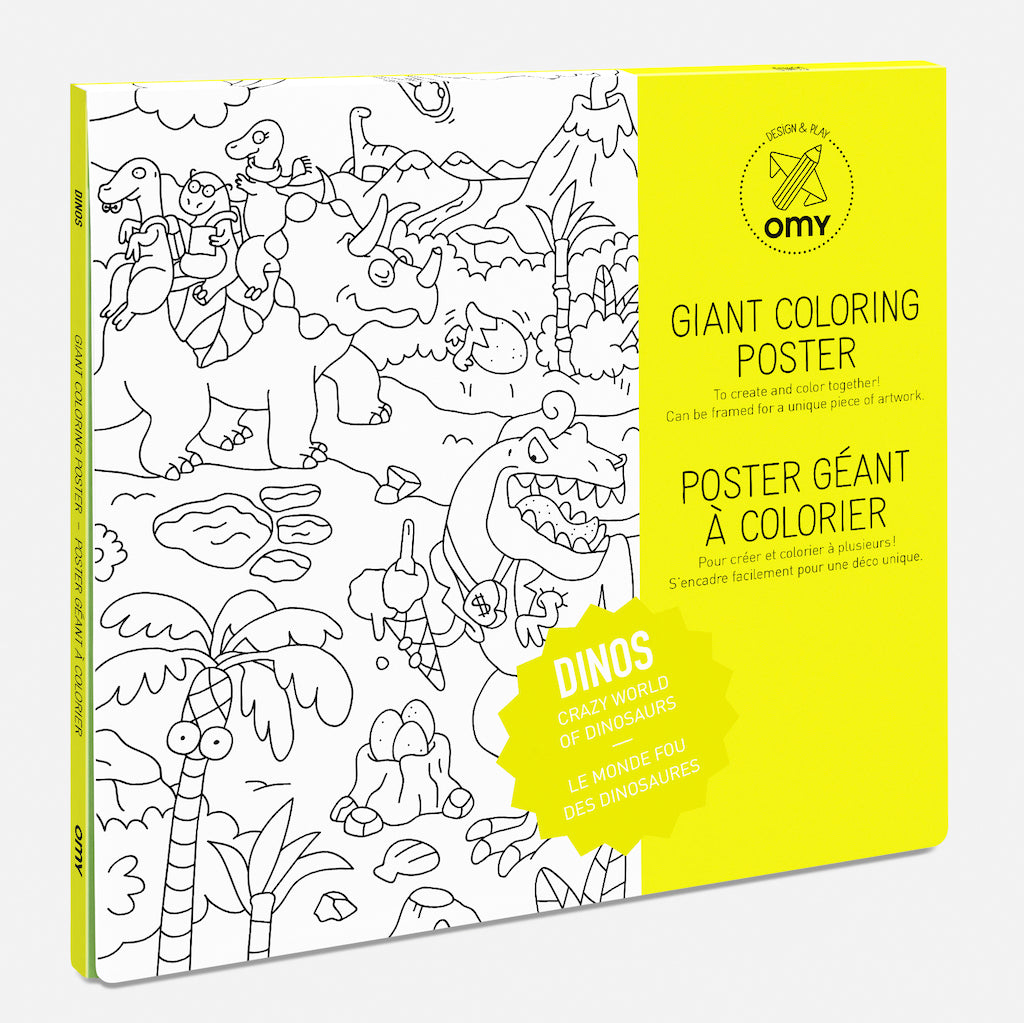 大きい塗り絵ポスター - DINO - Borderless Creations