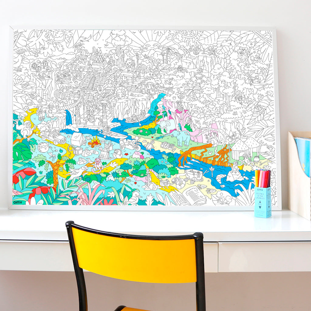 大きい塗り絵ポスター - JUNGLE - Borderless Creations