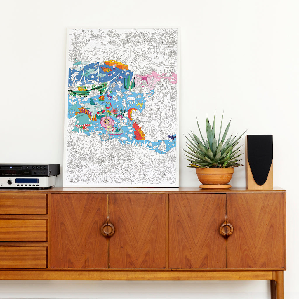 大きい塗り絵ポスター - OCEAN - Borderless Creations