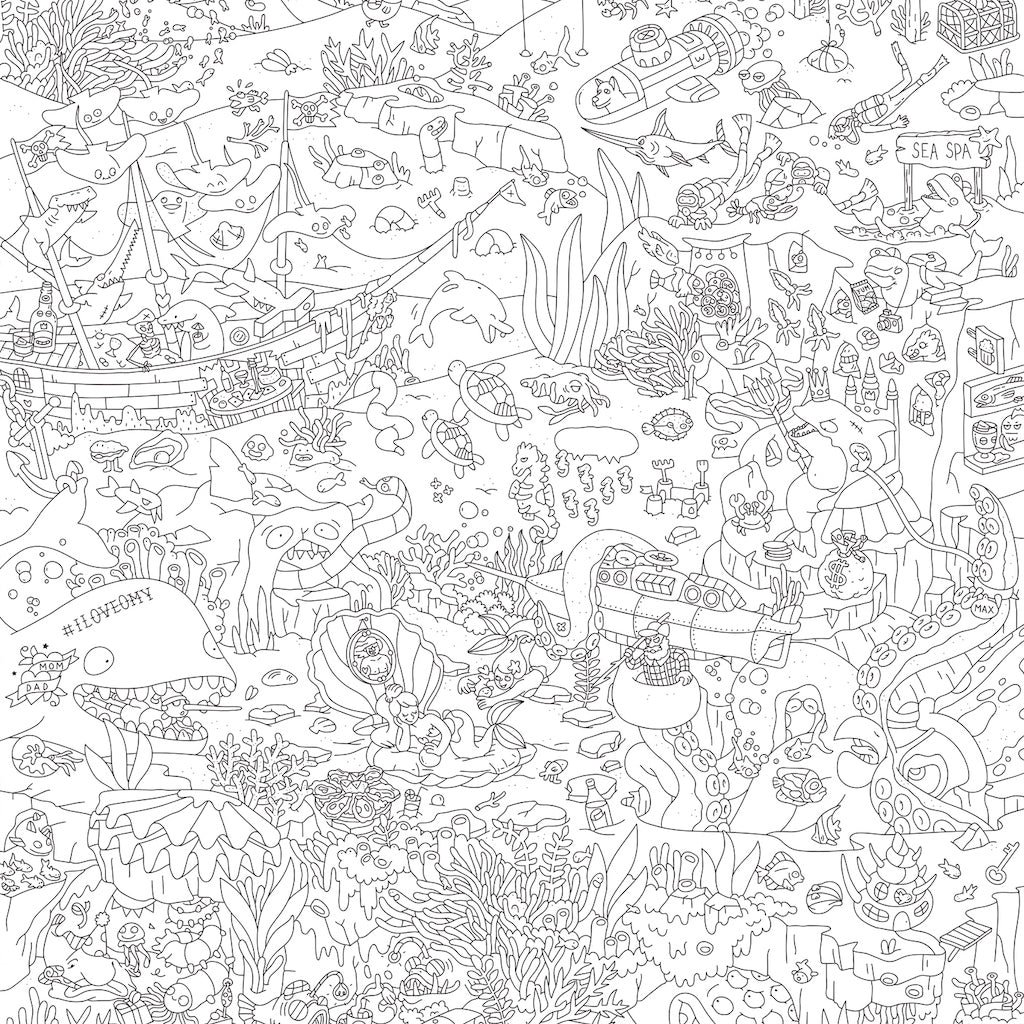 大きい塗り絵ポスター - OCEAN - Borderless Creations