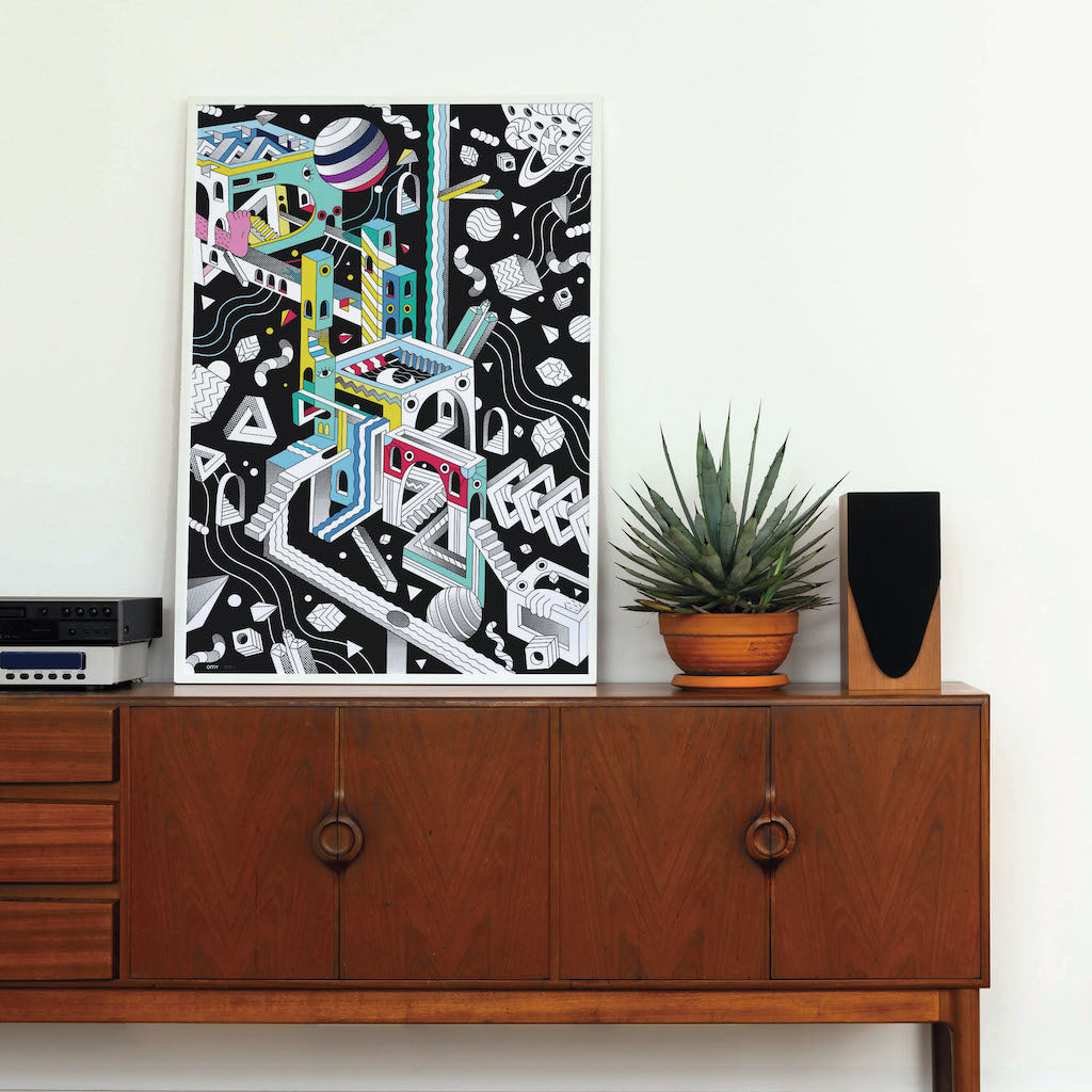 大きい塗り絵ポスター - BLACK COSMIC - Borderless Creations